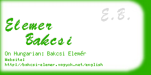 elemer bakcsi business card