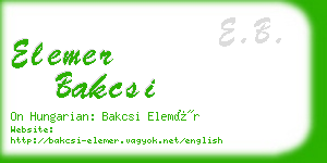 elemer bakcsi business card